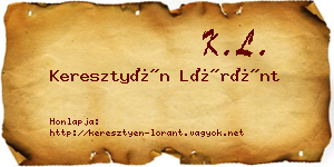 Keresztyén Lóránt névjegykártya